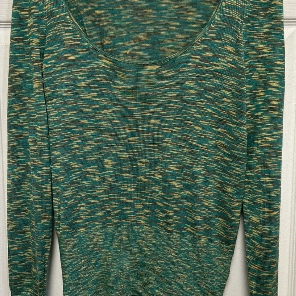 Anthropologie Teal and Beige Knit Top - Picture 2 of 4